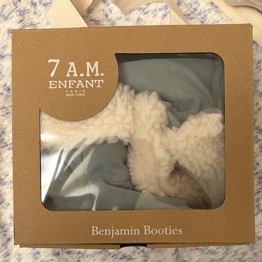 7 A.M. Enfant Benjamin Booties - Gray and Cream